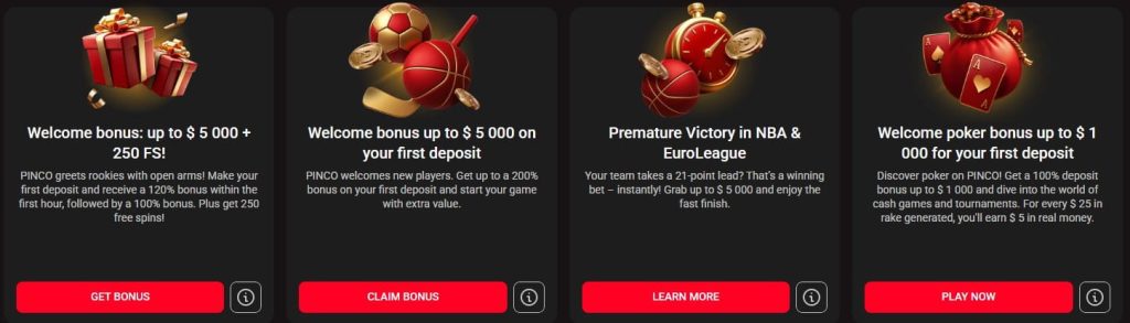 pinco casino bonus